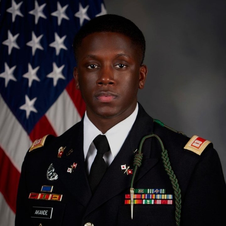 Captain Rakeeb Akande in Army dress uniform